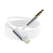 Syrox DT24L-J Lightning 3.5 mm 1 mt AUX Dönüştürücü Beyaz Ses Kablosu