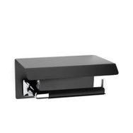 System BA1004 011 CR-AL6 Krom Siyah Kapaklı Tuvalet Kağıtlığı