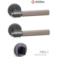 System HA213RO12 BBN Axes L Rozetli Füme Saten Kapı Kolu