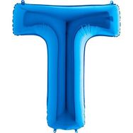 T Harf Grabo Mavi 100 cm Folyo Balon