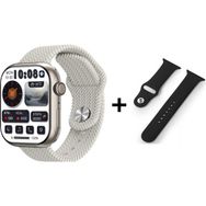 T-Max HK9 Pro Max Çift Kordonlu Bej Akıllı Saat