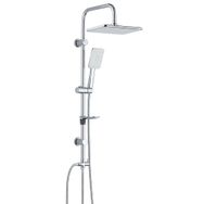 T-may Banyo Çınar Robot Kare 3 Fonksiyonlu Krom Tepe Duş Takımı Seti Krom Paslanmaz