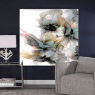 Tablolife Beyaz Çiçekler 75x100 cm Yağlı Boya Dokulu Tablo