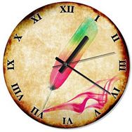 Tablomega Pembe Tüy Kalem Dekoratif 50x50 cm Duvar Saati
