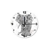 Tablomega SAAT-149-50 Tribal Desenli Fil Ahşap 50 cm Çap Duvar Saati