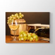 Tabloshop Beyaz Şarap ve Üzüm 60x40 cm Tablo
