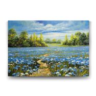 Tabloshop Mavi Çiçek Tarlası 90x60 cm Tablo
