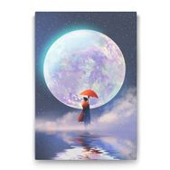 Tabloshop Muhteşem Ay Ve Kadın 100x140 cm Tablo