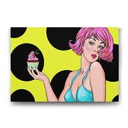Tabloshop Pin Up Kızı Cupcake 140x100 cm Tablo