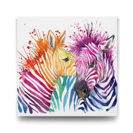Tabloshop Renkli Zebralar 100x100 cm Tablo