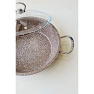 Taç Aksu Granit 24 cm Kahverengi Döküm Basık Tencere