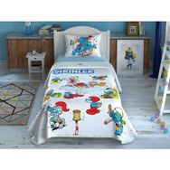 Taç Disney Şirinler Party Tek Kişilik Pike Takımı