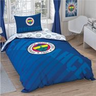 Taç Fenerbahçe Lacivert Logo Çok Renkli Pamuk Nevresim Takımı
