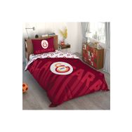 Taç Galatasaray Kırmızı Logo Pamuk Çarşafı Lastikli Lisanslı Tek Kişilik Nevresim Takımı