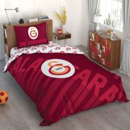 Taç Galatasaray Kırmızı Logo Pamuk Tek Kişilik Nevresim Takımı