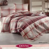 Taç Kristal Kapitoneli Şimal Kahve Çift Kişilik Nevresim Takımı
