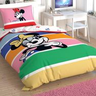 Taç Lisanslı Disney Minnie Mouse Rainbow Pamuk Tek Kişilik Nevresim Takımı