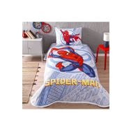 Taç Lisanslı Spiderman Justice Pamuk Tek Kişilik Pike Takımı