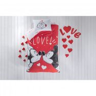 Taç Minnie Mickey Lovely Lisanslı Tek Kişilik Nevresim Takımı