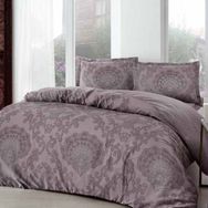 Taç Pamuk Saten Violet Mürdüm Çift Kişilik Nevresim Takımı