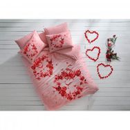 Taç Ranforce Roses Pembe Çift Kişilik Nevresim Takımı