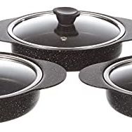 Taç TAC-3521 Granit Plus 3'lü Siyah Sahan Seti