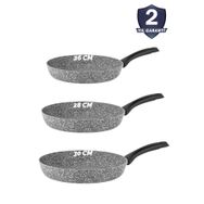 Taç Ultra Granit 3 Parça 26+28+30 cm Gri Tava Seti