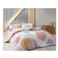 Taç V03-Turuncu 200x220 cm Ranforce Rio Çift Kişilik Nevresim Takımı