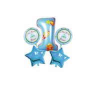 Tahtakale Toptancıları Mavi 1 Yaş Prince Folyo Balon Yıldızlı Set