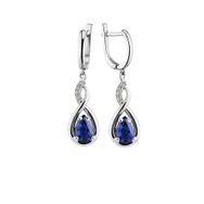 Takıhan 925 Ayar Su Damlası Safir Zirkon Taşlı Gümüş Küpe