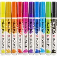 Talens Ecoline Brush Pen 10 Renk Canlı Renkler Fırça Uçlu Çizim Kalemi Seti