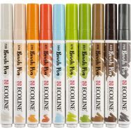 Talens Ecoline Brush Pen 10 Renk Mimari Fırça Uçlu Çizim Kalemi Seti