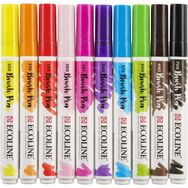 Talens Ecoline Brush Pen 10 Renk Parlak Renkler Fırça Uçlu Çizim Kalemi Seti