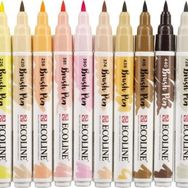 Talens Ecoline Brush Pen 10 Renk Skin Fırça Uçlu Çizim Kalemi Seti