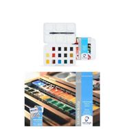 Talens Van Gogh 12+3 Renk 8 Yaprak 300 gr Defter ve Fırça Hediyeli Sulu Boya Yarım Tablet Seti