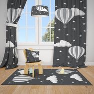 Talia Home TLA-103 2 Kanat Balonlu Gri 140x200 cm Çocuk Odası Perde