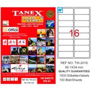 Tanex 100 Yaprak 99.1x34 Laser Copy Inkjet Lazer Etiket