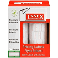 Tanex Motex Çizgili Beyaz 12x21mm 24 Adet Fiyat Etiketi