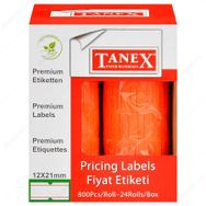 Tanex Motex Çizgili Kırmızı 12x21mm 24 Adet Fiyat Etiketi