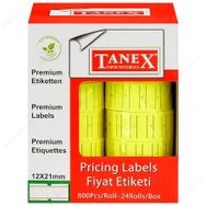 Tanex Motex Çizgili Sarı 12x21mm 24 Adet Fiyat Etiketi