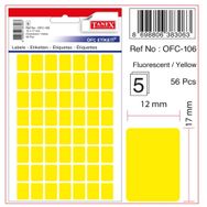 Tanex OFC-106 12x17 mm Sarı 5 Adet Ofis Etiketi