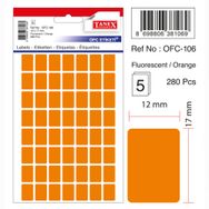 Tanex OFC-106 Flo Turuncu 280 Adet Ofis Etiketi