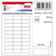 Tanex OFC-107 Beyaz 10 Adet Beyaz Ofis Etiketi
