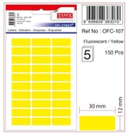 Tanex OFC-107 Flo Sarı 50 Adet 10'lu Poşet Ofis Etiketi
