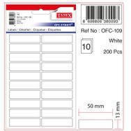 Tanex OFC-109 10'lu Beyaz Ofis Etiketi