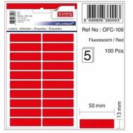 Tanex OFC-109 13x50 mm Kırmızı 5 Adet Ofis Etiketi