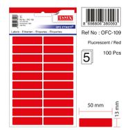 Tanex OFC-109 Flo Kırmızı 100 Adet Ofis Etiketi