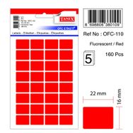 Tanex OFC-110 Flo Kırmızı 50 Adet 10'lu Poşet Ofis Etiketi