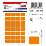 Tanex OFC-110 Flo Turuncu 50 Adet 10'lu Poşet Ofis Etiketi