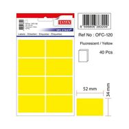 Tanex OFC-120 5'li Floresan Sarı Ofis Etiketi